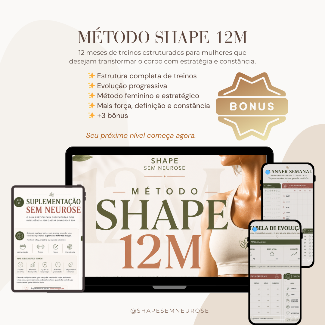 Método Shape 12M — mockup do produto